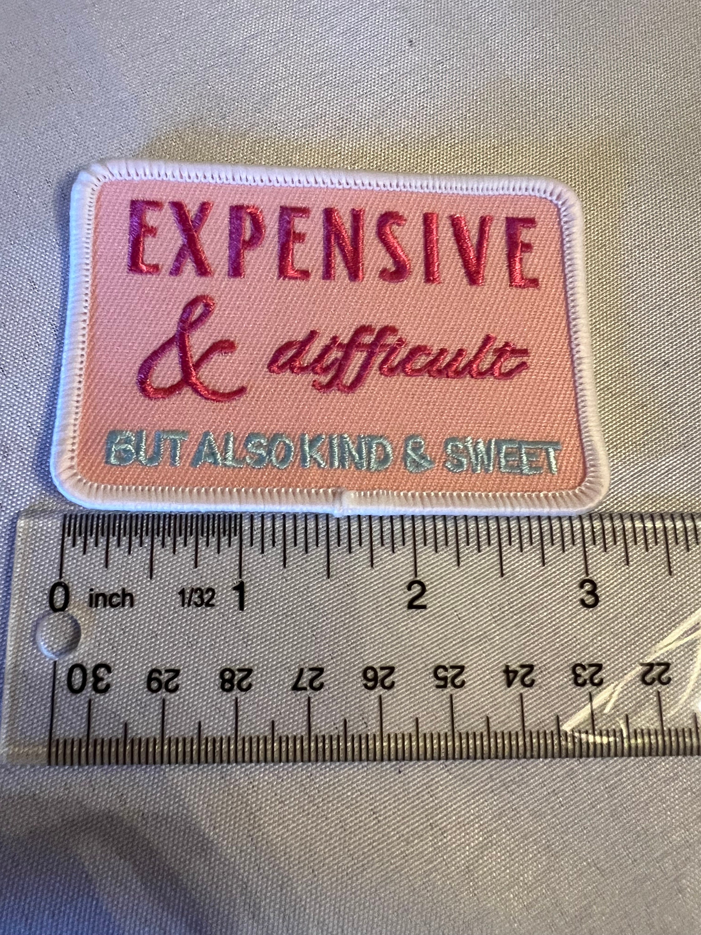 Expensive and Difficult. Iron on Patch. Embroidery. Pink. Kind. Sweet ...
