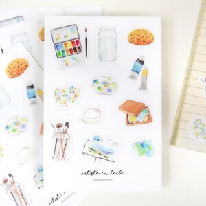 Artiste en herbe autocollants | Stickers aquarelle, Stickers Agenda, Stickers Bullet Journal, Stickers Scrapbooking