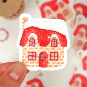 Maison de Noël autocollant | Stickers Noël, Stickers Agenda, Stickers Bullet Journal, Stickers Scrapbooking
