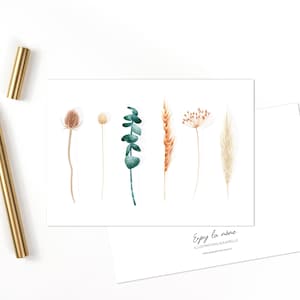 Soliflores fleurs séchées | Impression aquarelle | carterie - déco - papeterie