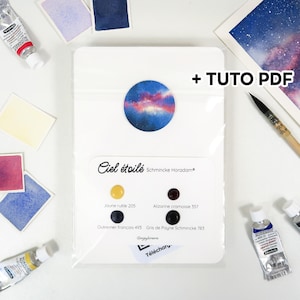 Schmincke Horadam® aquarel stippenkaart "Sterrenhemel" + PDF TUTORIAL | Puntenkaart | Fijnkorrelig aquarelpapier 100% katoen