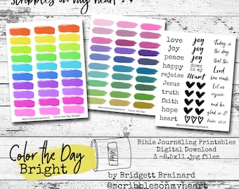 Color the Day Bible Journaling Printable ,Paint with out the MESS!