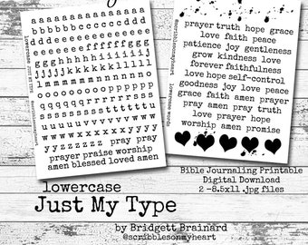 Just My Type Lowercase alphas & lowercase words bible journaling printable