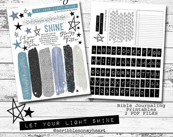 Let Your Light Shine Bible Journaling Printable, Digital Download