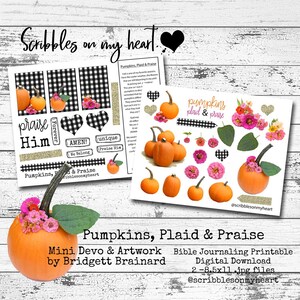 Zucche, Plaid & lode Bibbia Journaling stampabile, caduta, Digtial scaricare