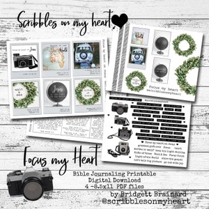 Focus my heart on Jesus Bible Journaling Printable, digital download