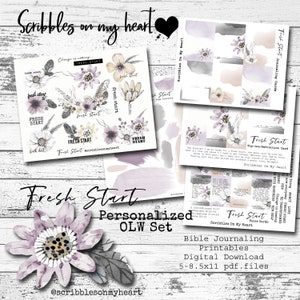 Fresh Start OLW Bible Journaling Printable Kit, Digital Download