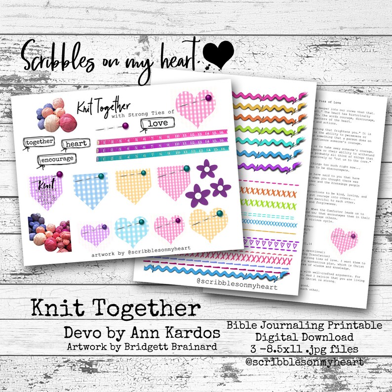Knit Together Bible Journaling Printable Digital Download Etsy