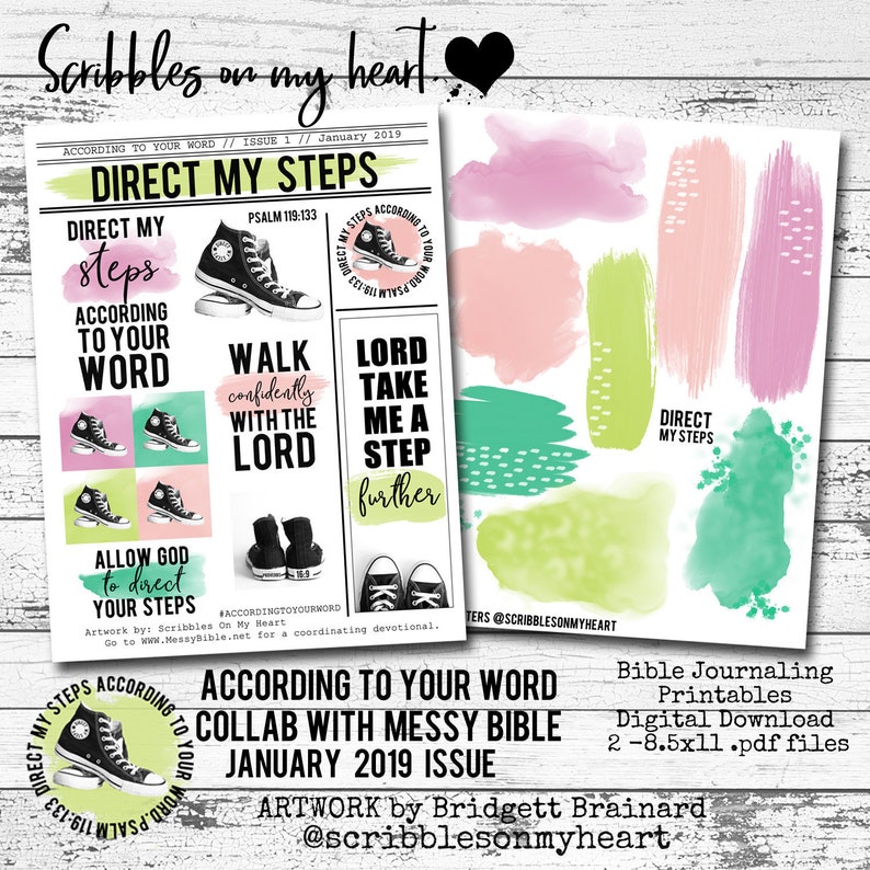 January Issue, According To Your Word Bible Journaling Printable, Monthly Kit, Digital Download image 1