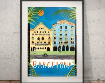 Barcelona poster | Etsy
