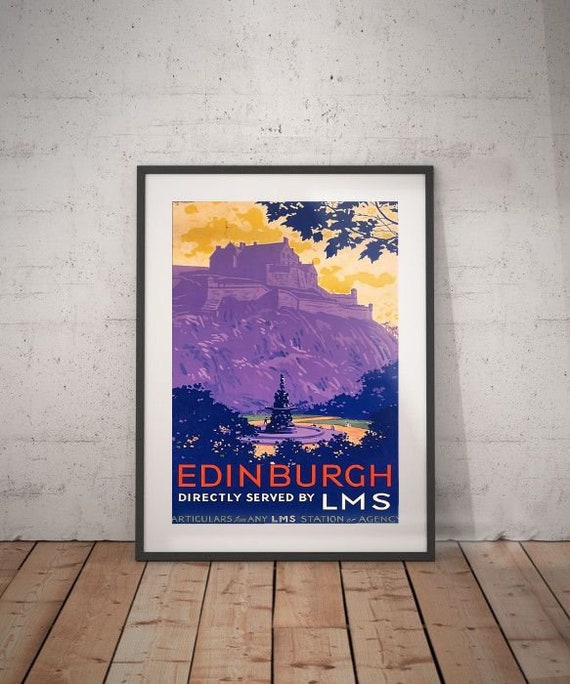edinburgh edinburgh travel poster wall decor vintage Etsy