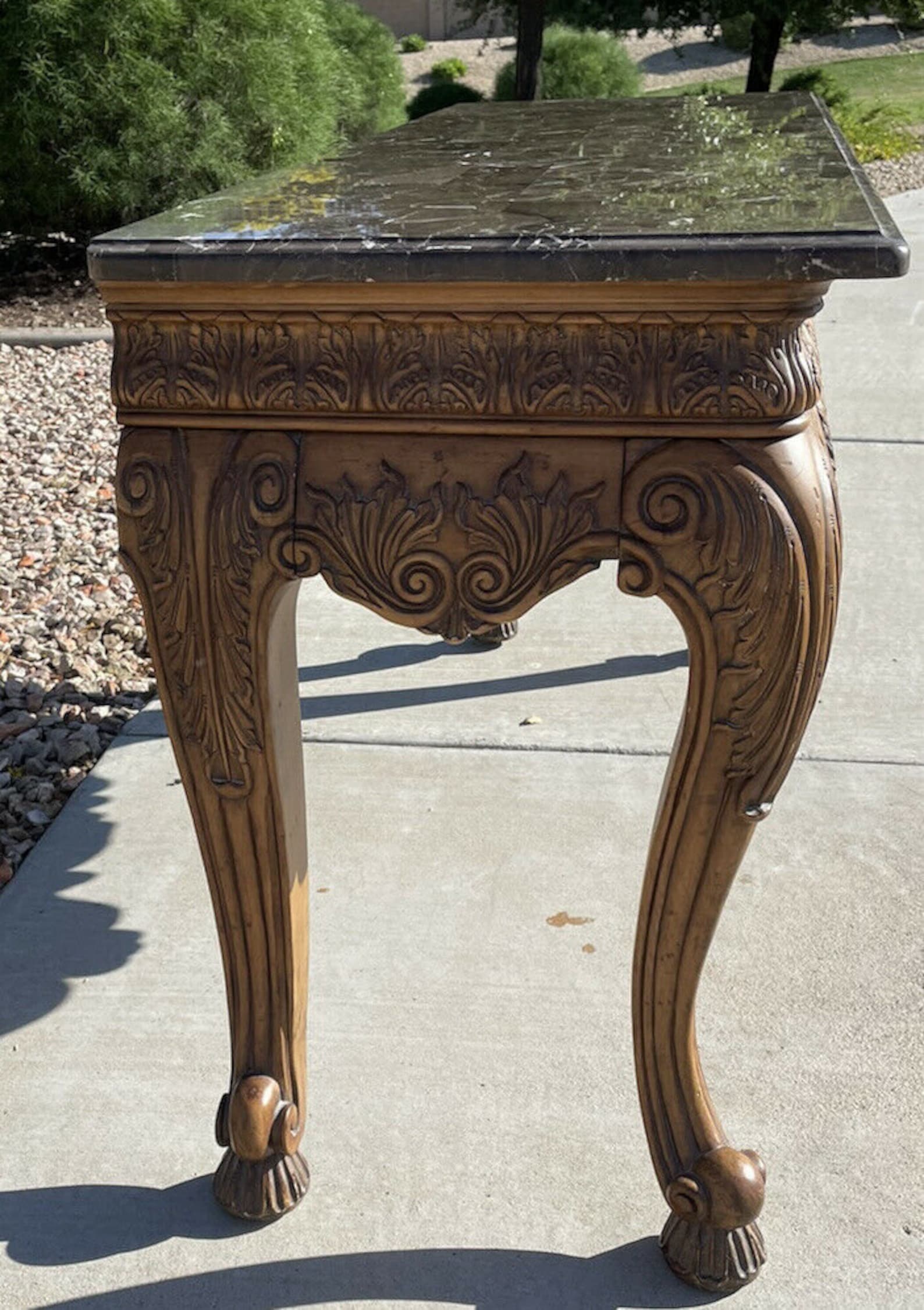 Ethan Allen Marble Top Console Sofa Table Hall Foyer BEAUTIFUL Etsy