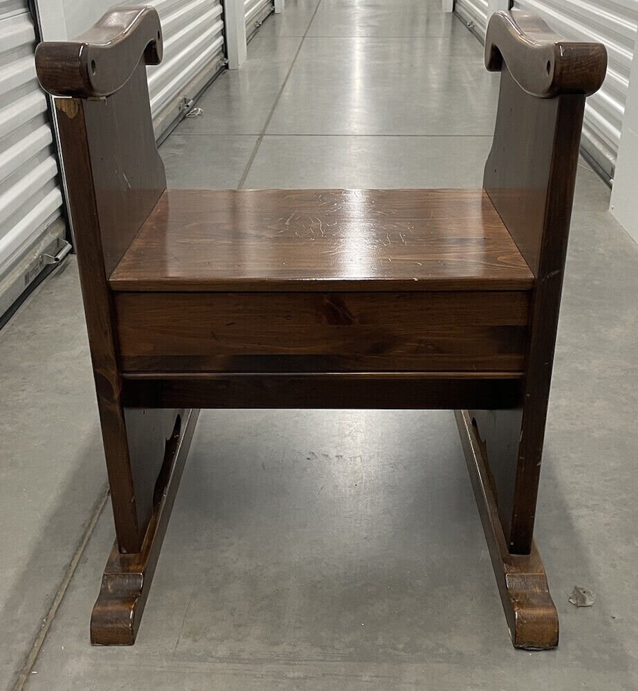 RARE Ethan Allen Tilt Top Table Seat Tavern Chair W/drawer Antiqued