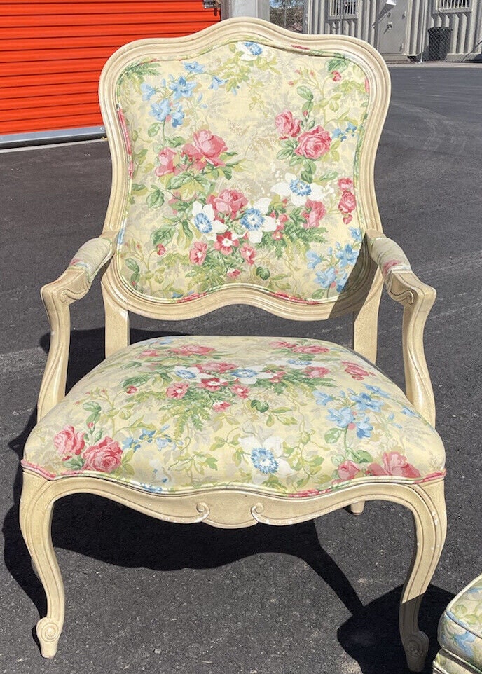 Ethan Allen Country French Chair With Matching Ottoman - Etsy