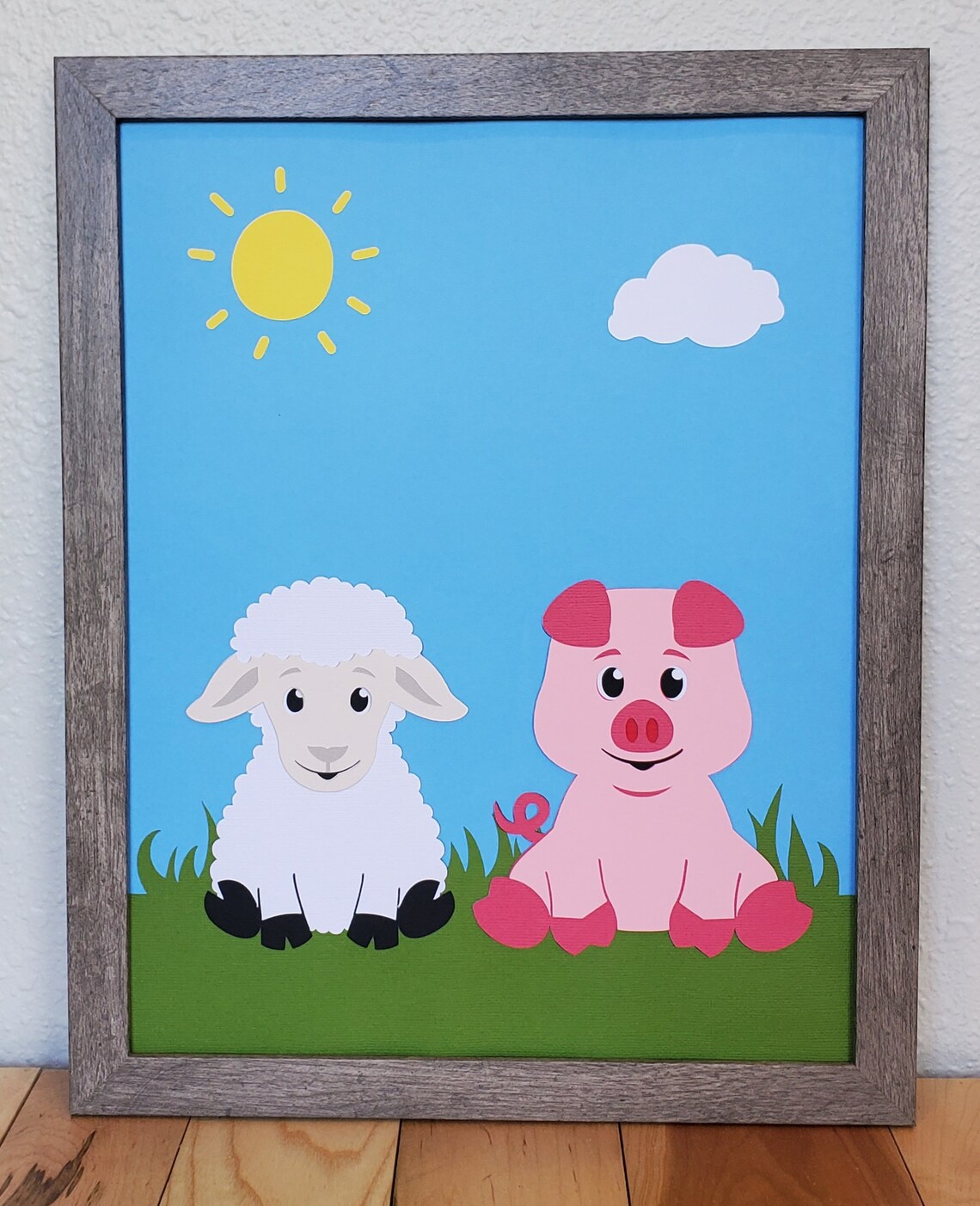 Baby Animal Framed Wall Art Farm Animal Nursery decor Baby Etsy