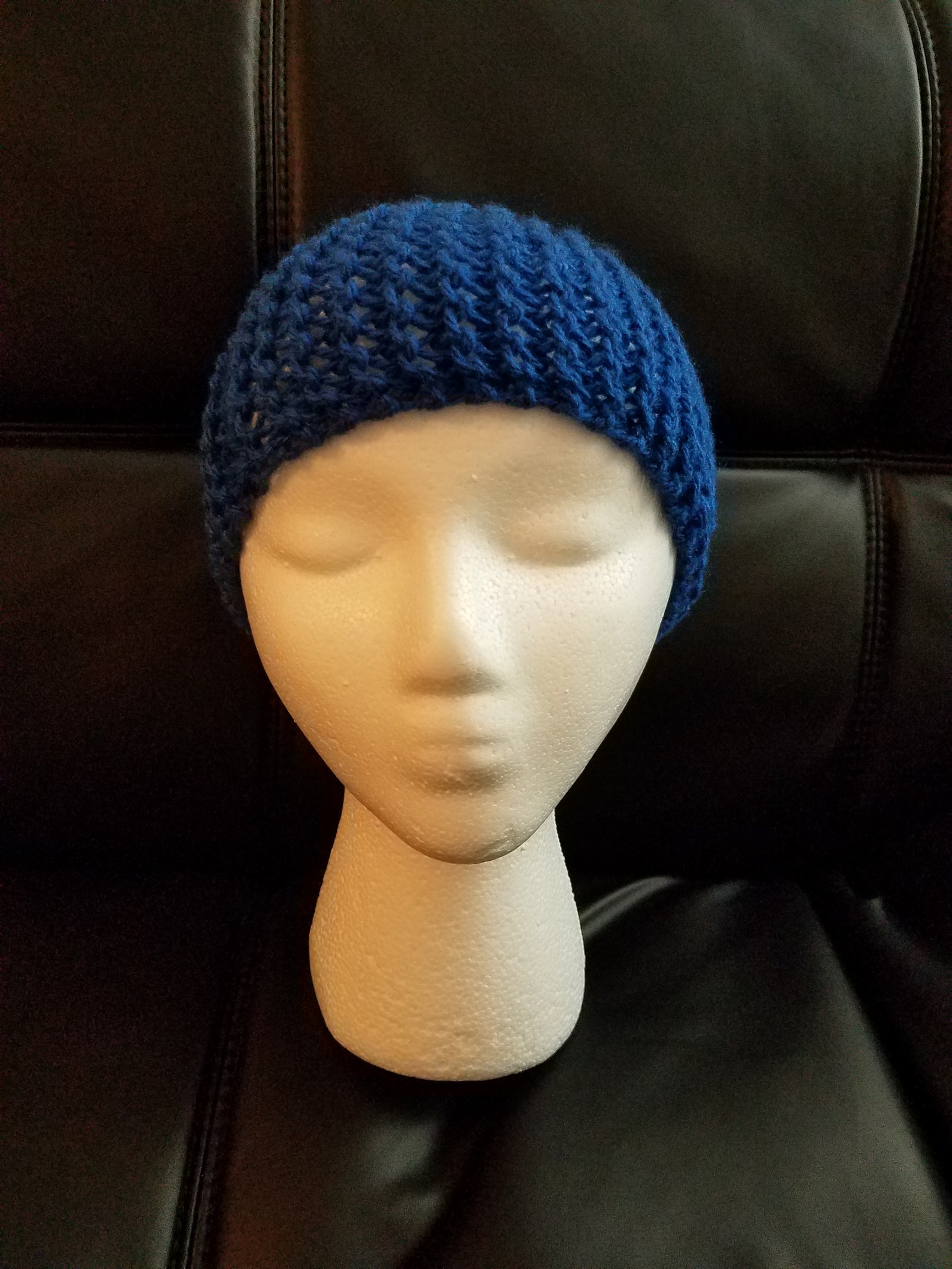 Navy Blue Handmade Knitted Unisex Beanie Etsy