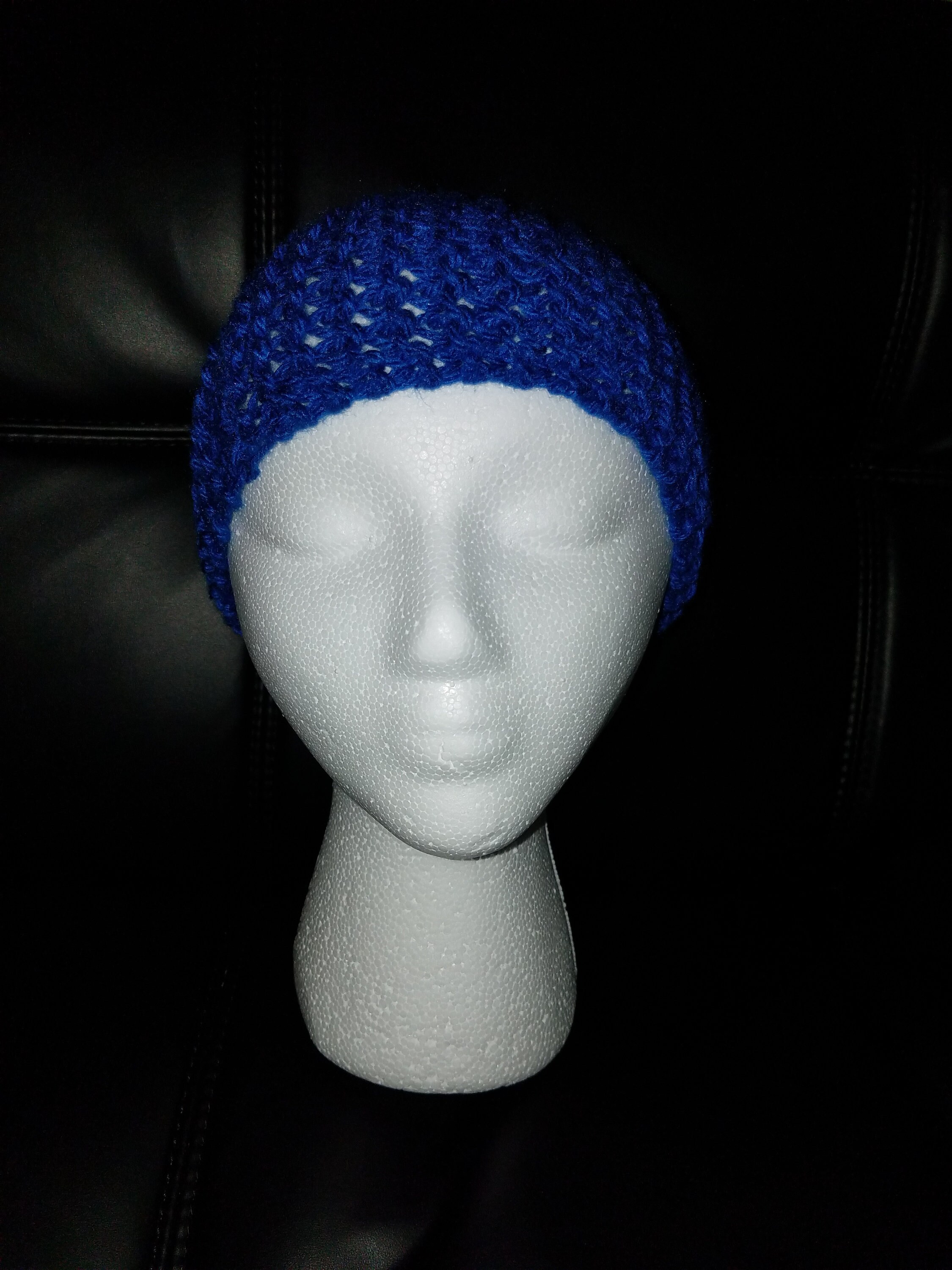 Navy Blue Handmade Knitted Unisex Beanie Etsy