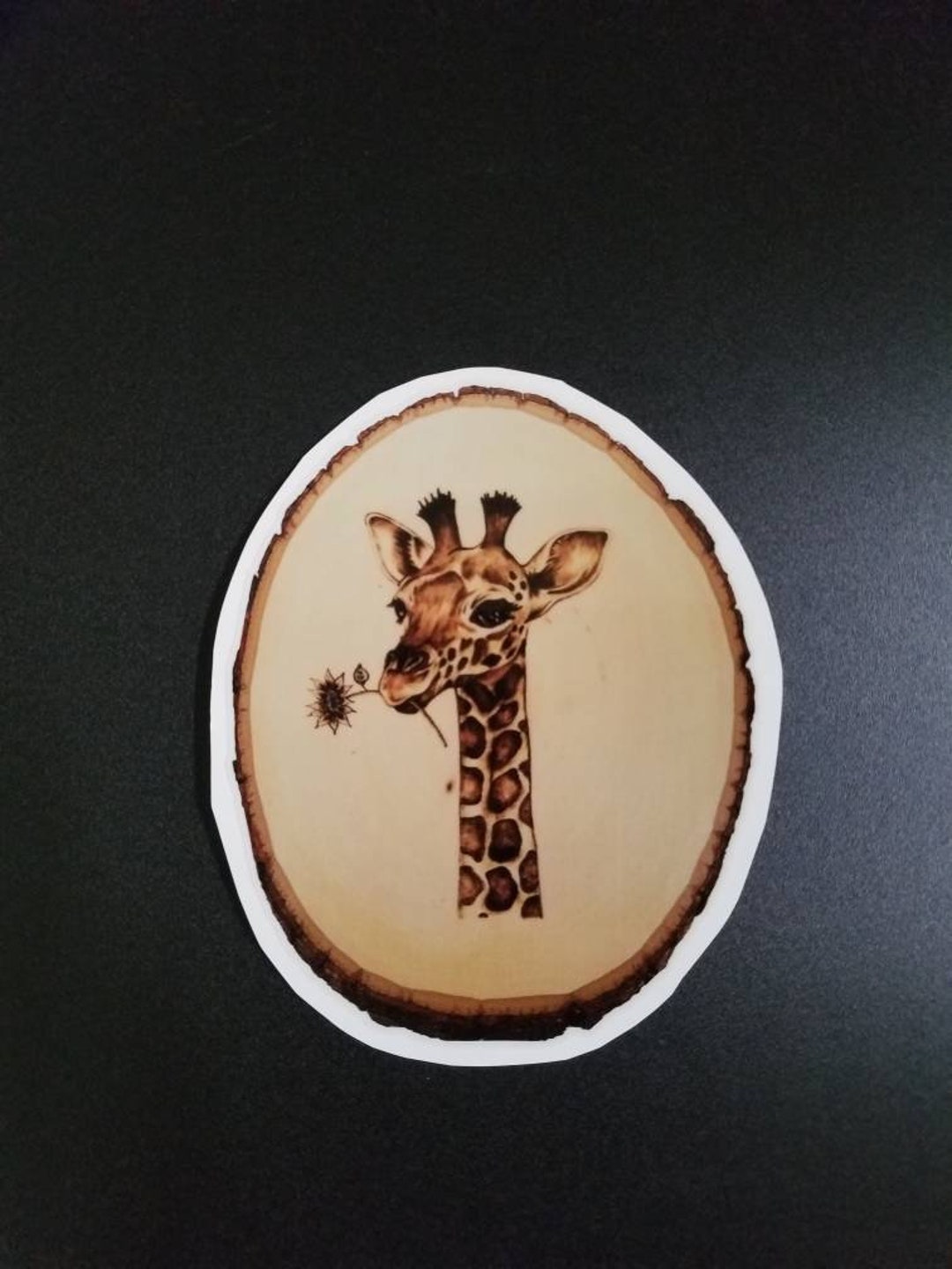 Vinyl Sticker - Wood Burned Giraffe - Etsy