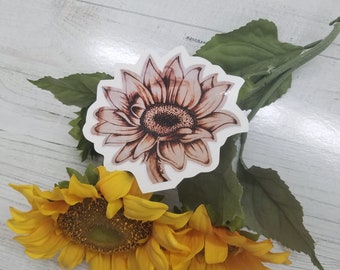 Sunflower sticker. Indoor outdoor sticker. Sunflower decal