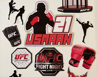 Ufc Cake Topper Set Martial Arts Topper Boxing Topper Etsy Uk