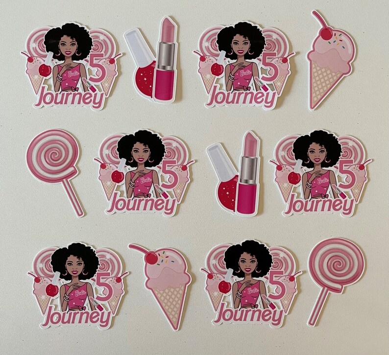 Barbie Inspired Cupcake Toppers X 12 Black Barbie Cupcake - Etsy UK