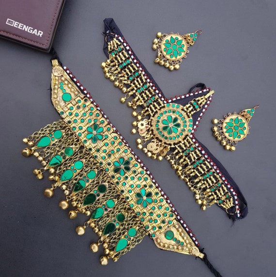 Golden afghani earrings sale