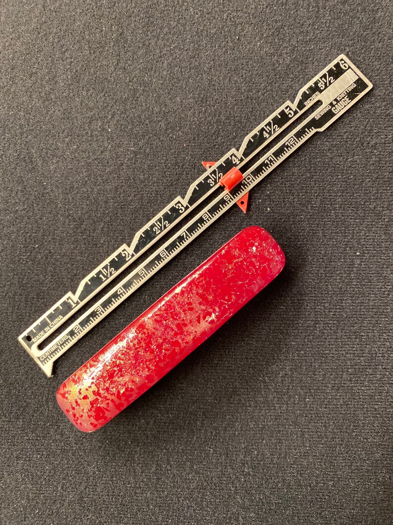 Double Spatter Clear Dichroic on Red French Barrette