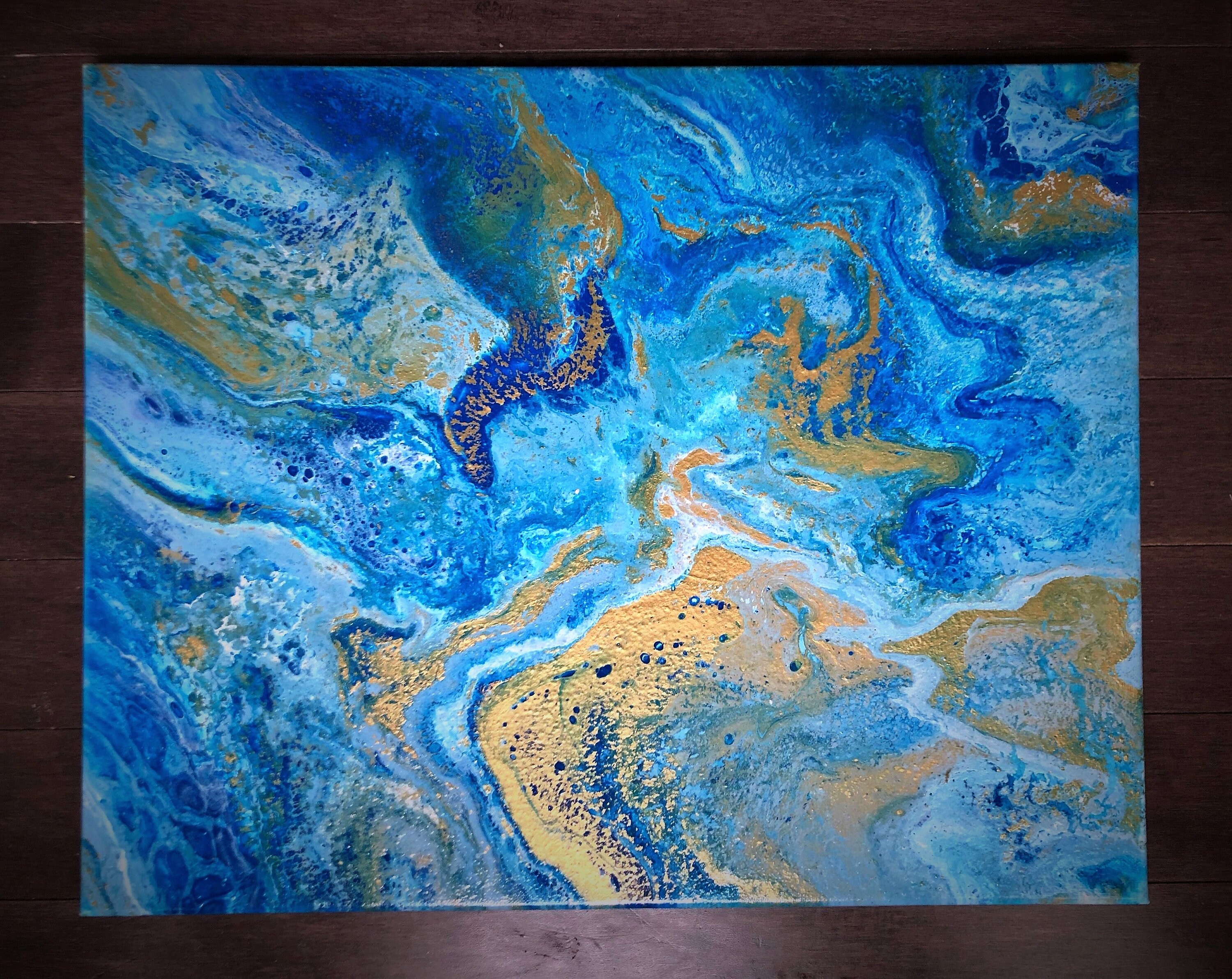 Fluid Art Painting 16x20 Original Abstract Acrylic Fluid Etsy