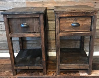 Distressed Wood Furniture With Rustic End Tables Set Of Two Distressed Furniture Etsy Distressed Wood Furniture With Rustic End Tables Set Of Two Distressed Furniture Etsy