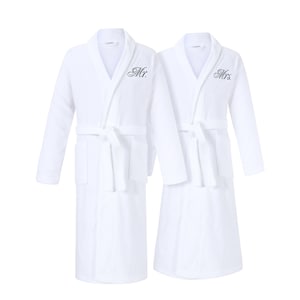 Mr and Mrs Bathrobes | Romantic Gifts | Anniversary Couple Gifts | Second Cotton Wedding Anniversary Gifts