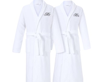 Mr and Mrs Bathrobes | Romantic Gifts | Anniversary Couple Gifts | Second Cotton Wedding Anniversary Gifts