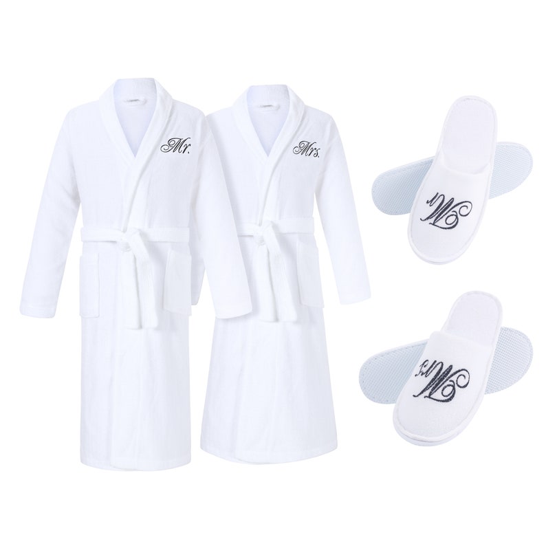 Mr and Mrs Bathrobes Romantic Gifts Anniversary Couple Gifts Second