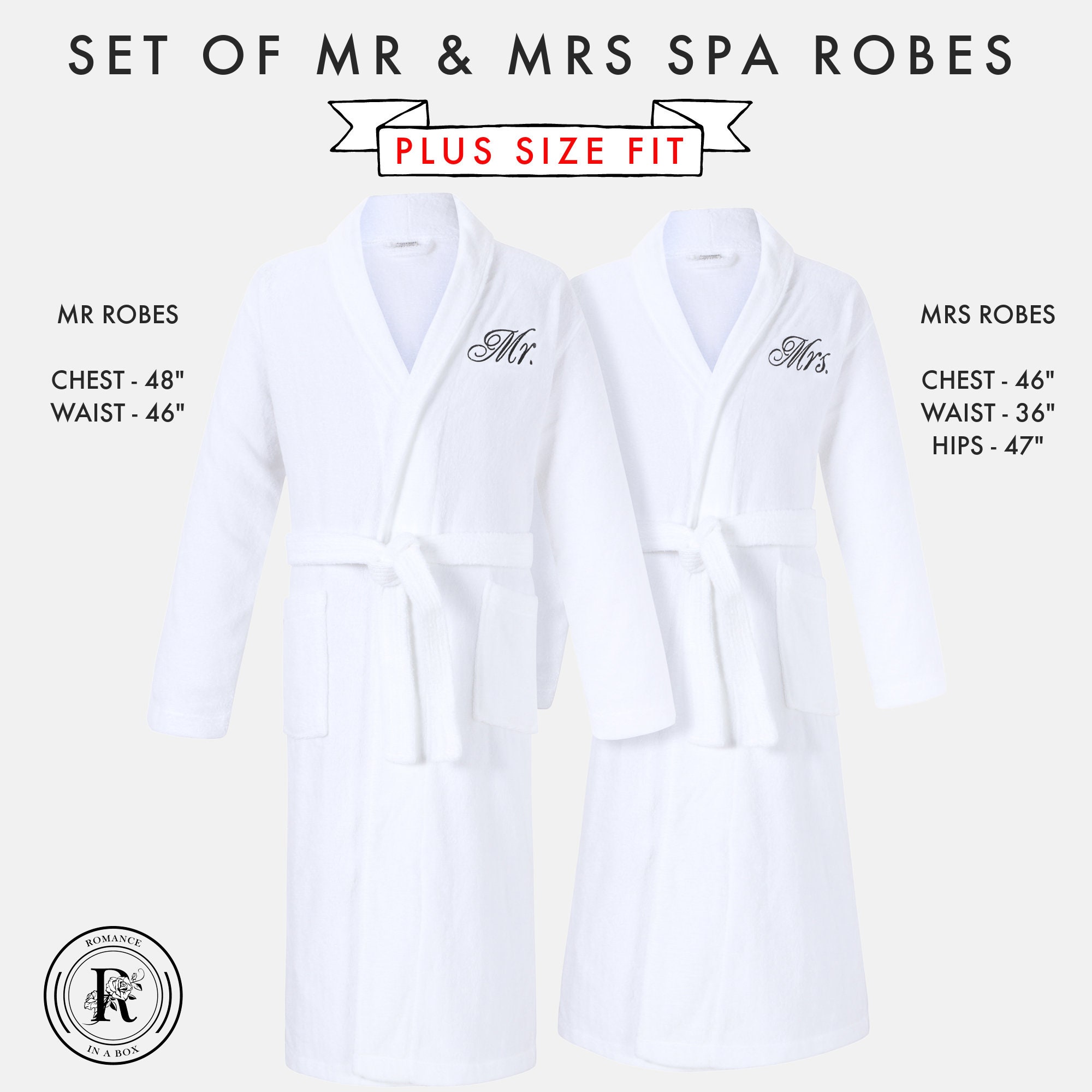 Mr and Mrs Bathrobes Romantic Gifts Anniversary Couple Gifts Second