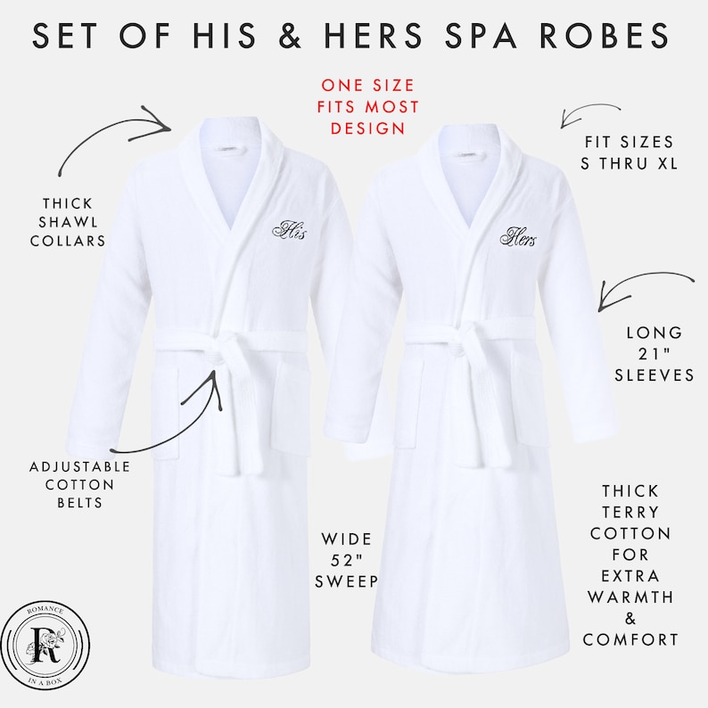 His and Hers Bathrobes Romantic His and Hers Gifts Perfect for