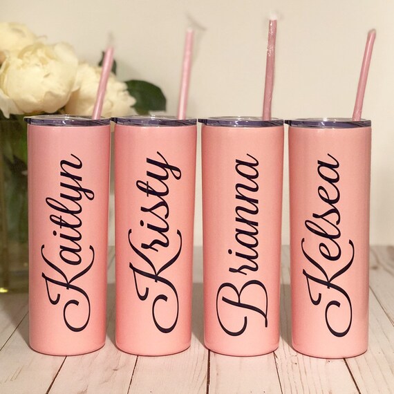 Personalized Skinny Tumblers Bridesmaid Tumblers Matching Etsy