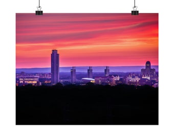 Albany NY Skyline Poster: Matte Fine Art Print (14" x 11")