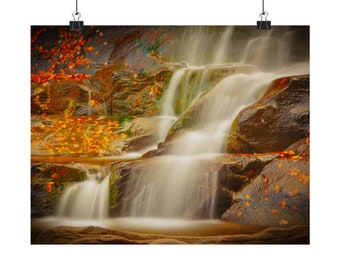 Catskill Waterfall Photo Print: Matte Fine Art Paper, Office Wall Art (14x11)