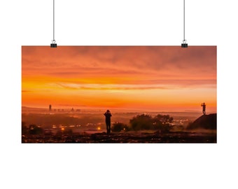 Albany NY Sunset Poster: Matte Horizontal Print (22" x 11")
