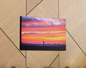 18" x 12" Albany NY Skyline Sunset photography by Joyce Pupello, Canvas Gallery Wraps