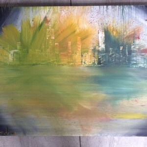 Abstract City Oil Painting