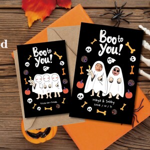 Cartes d'Halloween personnalisées pour enfants | Avatar personnalisé, nom et date | carte de correspondance | de voeux | carte d'invitation | Carte de fête | Carte postale
