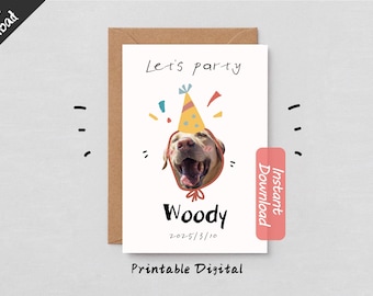 DIY Personalized Pet Birthday Card | Custom Pet Photo Insert | For Dogs For Cats | For Pets | Funny Printable Birthday Gift for Pet Lovers