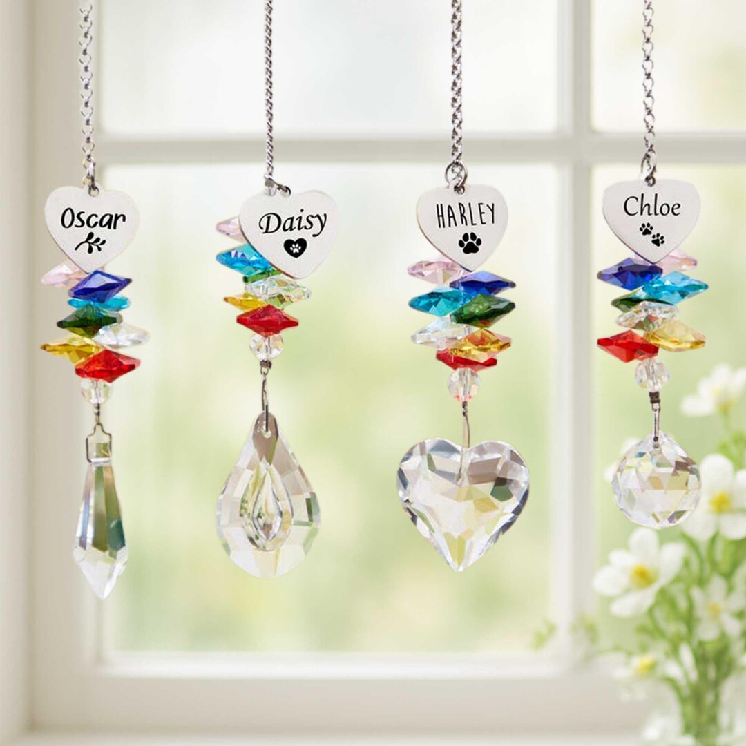 Rainbow Bridge Pet, Sun Catcher, Pet Memorial Gifts, Personalized Name ...