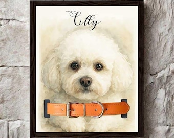 Pet Memorial Frame: Custom Engraved Wood & Leather Collar Keepsake