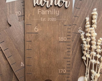 Height Chart Ruler with Name Height Ruler Wooden Growth Chart Engraved Growth Chart , Wood Measuring Stick for Kids Heirloom Baby Shower