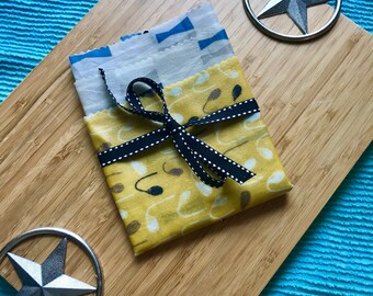 Beeswax Food Wraps 3 Pack / Reusable Wraps / Organic Cotton Food Wraps / Beeswax Wrap Variety Pack / All Natural Reusable Wraps / Bowl Cover