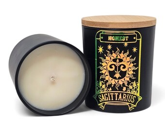 Sagittarius Custom Scented Candle | 100% Soy | Vegan | Zodiac | Candles | Art Prints | Occult | Astrology | Handmade
