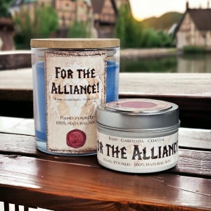 For the Alliance Scented Candle | World of Warcraft | 100% Soy | Gamer Gifts | Party Favors | Vegan | Cruelty-Free | WoW | Gaming
