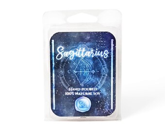 Sagittarius Custom Scented Wax Melts | 100% Soy | Vegan | Zodiac | Candles | Art Prints | Occult | Astrology | Handmade