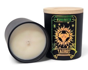 Taurus Custom Scented Candle | 100% Soy | Vegan | Zodiac | Candles | Art Prints | Occult | Astrology | Handmade